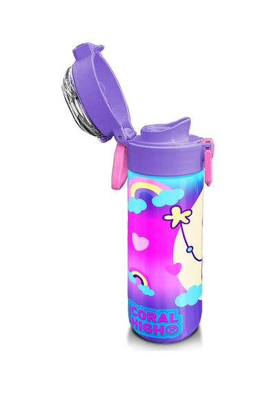 Coral High Kids Renkli Batik Unicorn Dondurma Desenli Pipetli Ve Direkt İçim Çelik Termos 500 Ml 31801 1 Kat Pembe
