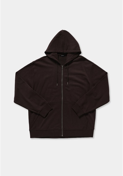 Colin's Colins Oversize Fit Kapüşonlu Düz Erkek Kahverengi Sweatshirt Cl1075851 Q1.v2 Dbr Koyu Kahverengi