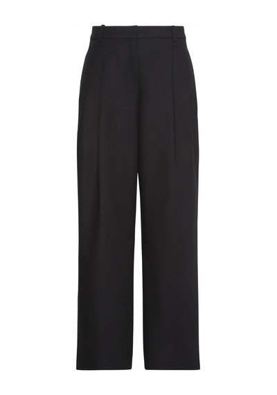 Calvin Klein Stretch Chıno W/ Pleat - Wıde Le Kadın Siyah Kumaş Pantolon