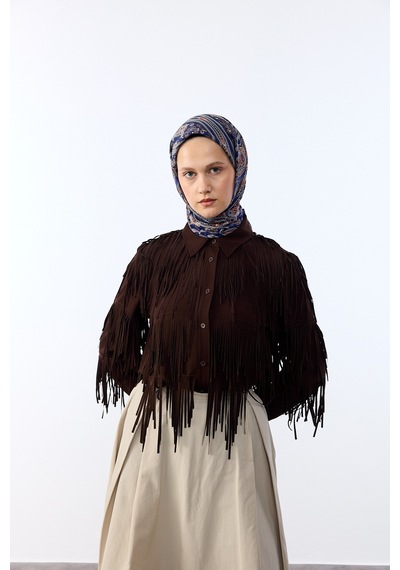 Mirsoy Scarf Zümra Desen Eşarp Lacivert