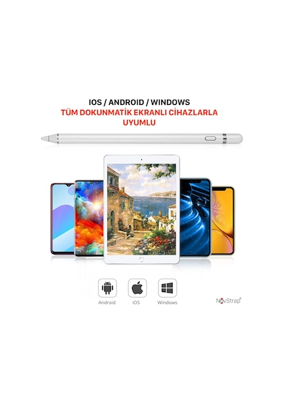 NovStrap Samsung Galaxy Tab A7 T500 / T505 / T507 Uyumlu Active Stylus Dokunmatik Kalem Pencil