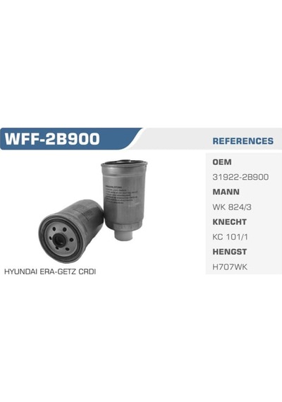 WINKEL WFF-2B900 Mazot Filtresi Accent Era Getz Sonata V İ30 Santafe / Sorento 1.5 2.0 2.2 2.5 CRDI