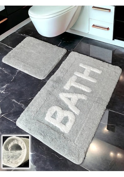 Jarama Açık Gri 2li Banyo Paspası 60x100 50x60 Cm Açık Gri