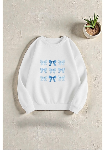 Uyguntarz Çok Renkli En Sevilen Kurdele Baskılı Sweatshirt 3'lü Fırsat Paketi