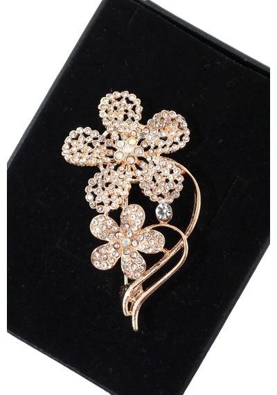 Işığın Dansı Kır Çiçeği Broş Gold Renkli Kristal Taşlı Kadın Yaka İğnesi Çiçek Broş Çok renkli