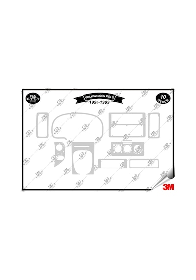 Volkswagen Vw Polo 1994 1999 Torpido Konsol Trim Göğüs Maun Kaplama Set 10 Parça Gümüş