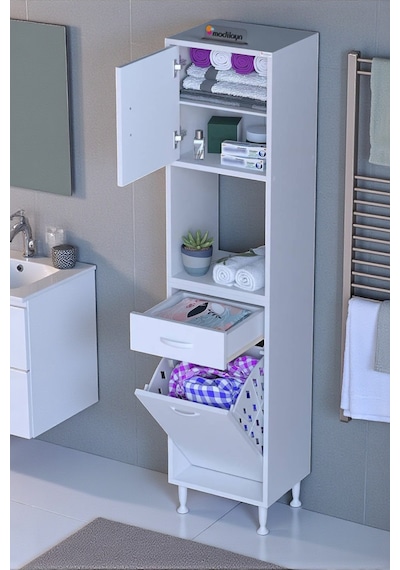 Eliusta Seris Sepetli Ve Çekmeceli Banyo Dolabı G:50 Cm Çok Amaçlı Beyaz Düzenleyici 50x173x32,5 Cm Dolap Beyaz Eliusta Seris Sepetli Ve Çekmeceli Banyo Dolabı G:50 Cm Çok Amaçlı Beyaz Düzenleyici 50x173x32,5 Cm Dolap Beyaz