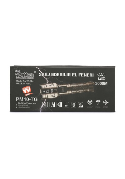 3000 Lümen Güçlü El Feneri Wt-604 Beyaz
