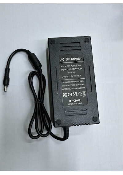 12 Volt 15 Amper Adaptör 12 Volt 15 Amper Plastik Kasa Adaptör 12 Volt 15 Amper 5.5 Mm 2.5 Mm Adaptör