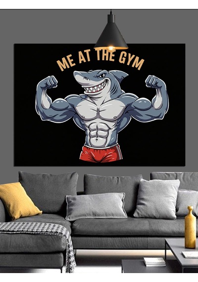 Me At The Gym Yazısı Dekoratif Kanvas - Mdf Ahşap Tablo