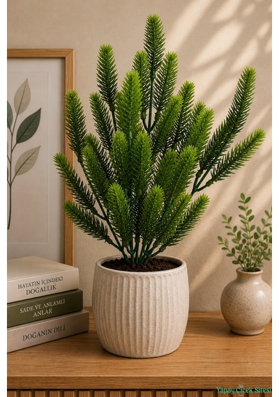 Yapay Çiçek Sitesi Yapay Çam Dalı 33cm Yeşil