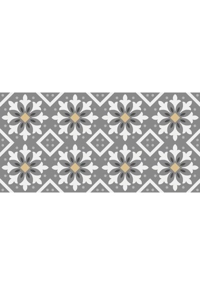 Kaplama Zemin Kaplama Folyosu 65x130 Cm Gri Çiçek