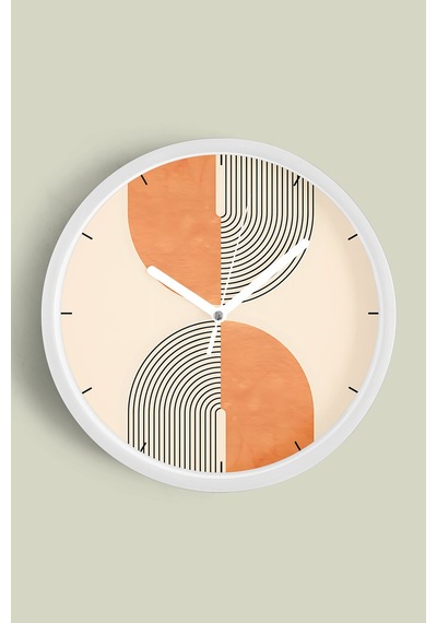 Modern Duvar Saati - 25cm - Önü Camlı Beyaz Kasa - Sessiz Mekanizma-jh0158 Beyaz