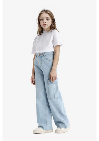 Defacto Kız Çocuk Wide Leg Kargo Geniş Paça Jean Pantolon E5878a825aunm63 Mavi Defacto Kız Çocuk Wide Leg Kargo Geniş Paça Jean Pantolon E5878a825aunm63 Mavi