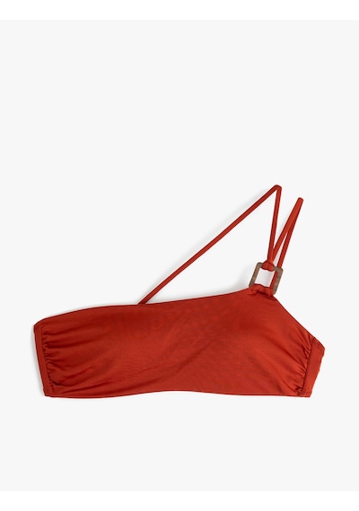 Koton Hafif Destekli Aksesuarlı Tek Omuz Bikini Üstü Kahverengi 5sak10022mm Kahve Koton Hafif Destekli Aksesuarlı Tek Omuz Bikini Üstü Kahverengi 5sak10022mm Kahve