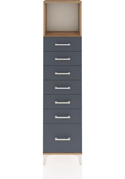 Arges Dolap Tek Raflı 7 Çekmeceli 44x30x182 Çam-antrasit Çam Arges Dolap Tek Raflı 7 Çekmeceli 44x30x182 Çam-antrasit Çam