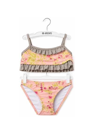 My Kids Wear Çiçek Rüyası Fırfır Detaylı Bikini 1003-s Somon