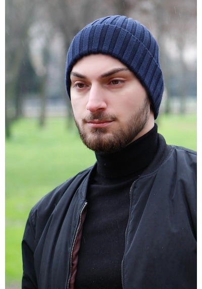 Bay Şapkacı Erkek Lacivert Bere 7562