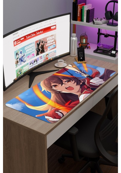 Amber Genshin Impact Anime Gacha V2 - 90x40 Xxl Gaming Mouse Pad Fare Altlığı