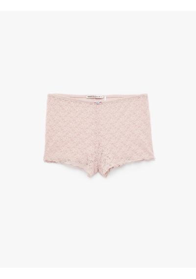 Koton Dantelli Mini Şort Pijama Altı Pembe 5slk80027mk Gül