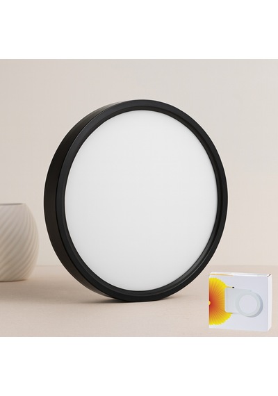 24w Led Slim Panel Yuvarlak Siyah Metal Kasa 6500k Sıva Üstü, 1680 Lm