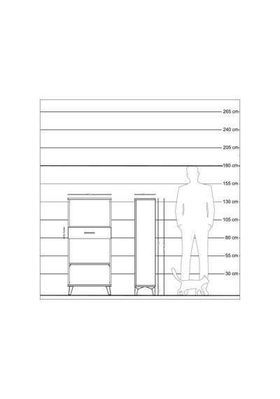 Arges Dolap 2 Raflı Tek Çekmeceli 60x30x134 Çam-aytaşı Çam