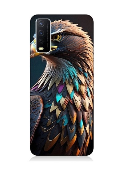 Vivo Y11s Uyumlu Renkli Kaya Kartalı Desenli Silikon Kılıf
