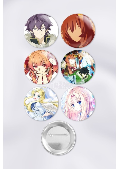 The Rising Of The Shield Hero Tate Yuusha Çanta Süsü Rozet İğneli Buton Rozet Seti 6 Adet Çok Renkli