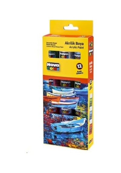 Nova Color Akrilik Boya Sise 12'li 17 ML Nc-2008