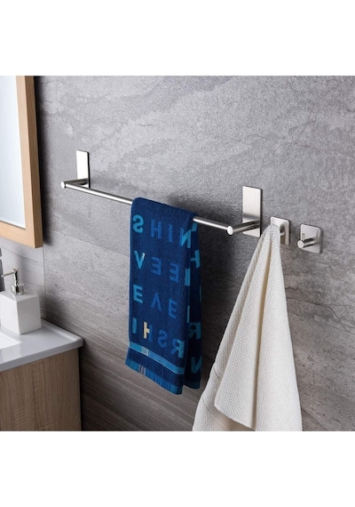 Zift Unique Paslanmaz Çelik Havluluk & 2 Adet Bornoz Askısı - 45cm Havluluk,havlu Askısı Takım,düzenleyici Askı Diğer