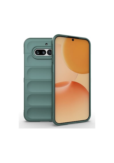 Nothing Phone 4a Kılıf Esnek Tpu Oyuklu Arka Yüzey Tasarımlı Etnik Silikon Kapak Koyu Yeşil
