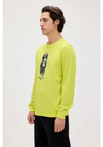 Bad Bear Gator Yeşil Erkek Baskılı Sweatshirt Siyah