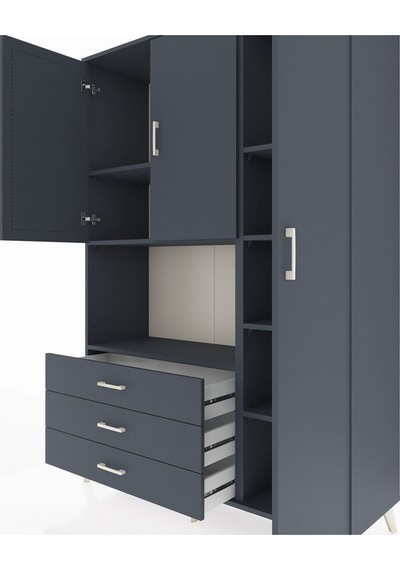 Hyperion Dolap 7 Raflı 3 Çekmeceli 3 Kapaklı 132x44x195 Antrasit-antrasit/antrasit Antrasıt/antrasıt Hyperion Dolap 7 Raflı 3 Çekmeceli 3 Kapaklı 132x44x195 Antrasit-antrasit/antrasit Antrasıt/antrasıt