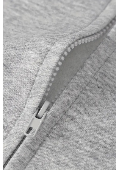 Cool Tarz Unisex Gri Fermuar Kapüşonlu Sweatshirt Gri Gri