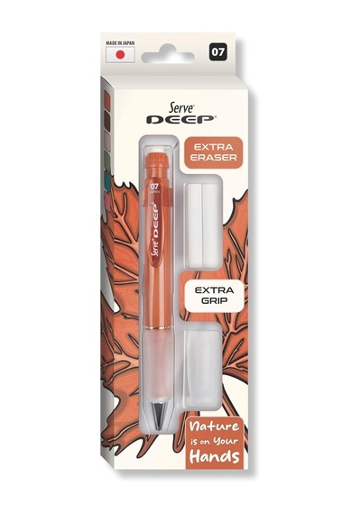 Deep Versatil Kalem 07mm- Toprak Tonları - Yedekli Set Grip Ve Silgi Kiremit Genel
