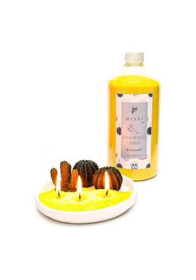 Yaratıcı İni Tozu White Jasmin Kokulu Sarı Renk Mum 30 Adet Fitil İle Birlikte -400 Gr