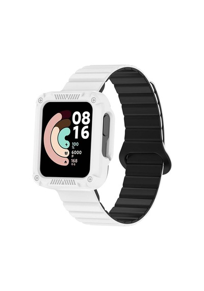 Xiaomi Redmi Watch 1 Silikon Kordon Zore Krd-105 Strap Kayış-beyaz-siyah
