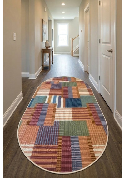 Raschel Carpet Oval Bohem Yıkanabilir Leke Tutmaz Modern Multi Çok Renkli Özel Seri Kaymaz Taban Yolluk Rcmultı Yllk Yenımodelelıps 002 Çok Renkli