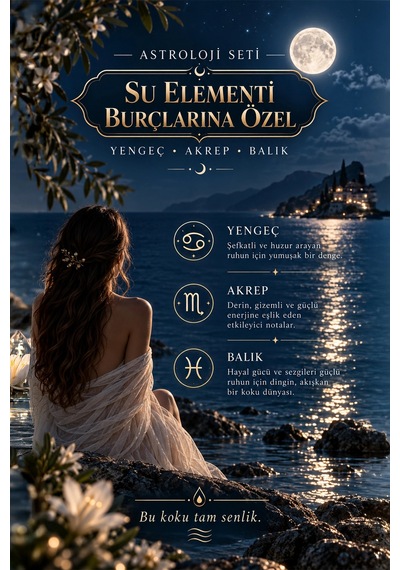 Astroloji Su Elementi Seti 3 Lü Esansiyel Koku Yağı Yengeç Akrep Balık, Difüzör Ve Buhurdanlık Esa Çok Çeşitli