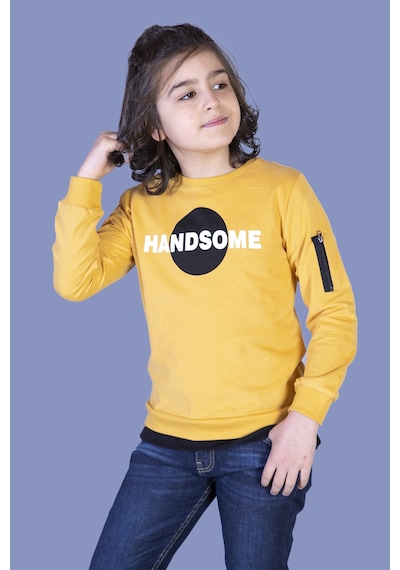 Toontoy Kids Toontoy Erkek Çocuk Handsome Baskılı Sweatshirt Hardal