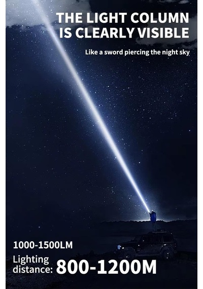 Peakstar Ps-9954 5000 Lümen 30w Zoomlu Led Powerbank Özellikli Şarjlı Profesyonel El Feneri