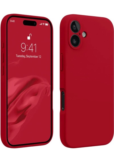 Apple Uyumlu - iPhone 16 Plus Kılıf First Silikon - Kırmızı