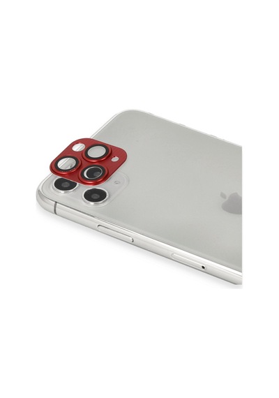 İphone 11 Pro Max Pers Alüminyum Kamera Lens - Kırmızı