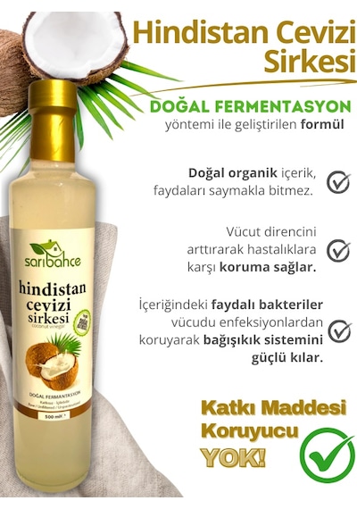 Hindistan Cevizi Sirkesi 500 Ml 2'li Paket - Organik Doğal Fermantasyon