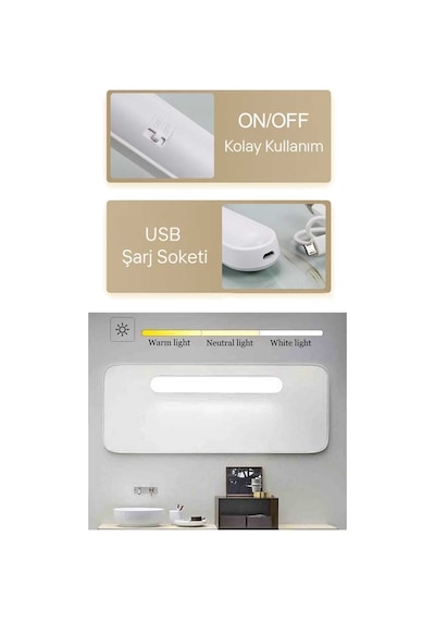 Ct-5249 Martı Ledli Aplik Şarjlı 3 Renk Diğer