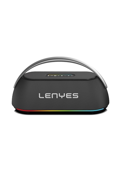 Lenyes S869 Rgb Işıklı Çift Mikrofonlu Taşınabilir Bluetooth Hoparlör V5.3 Siyah