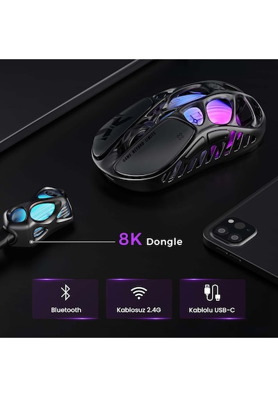 Gravastar V75 Pro Kablolu Manyetik Gaming Klavye, X Pro Kablosuz Optik Mouse Ve Dijital Resim Çerçev