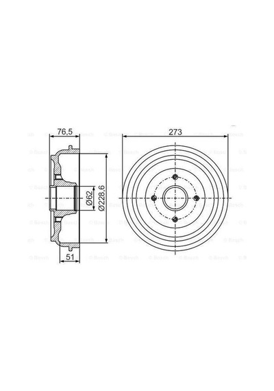 Bosch 0986477282 Arka Fren Kampanası C3 Iıı Ds3 207 1.4 1.4 16v 1.4hdı 1.6hdı 02 06- 424750