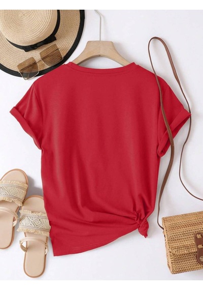 Uyguntarz Unisex Dr. Ayı Tasarım Basklı Tshirt Kırmızı