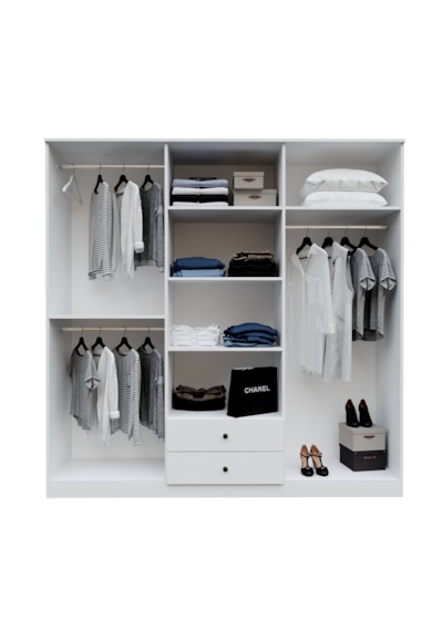 Diamond White 6 Kapaklı,2 Çekmeceli Dolap/gardırop %100mdf